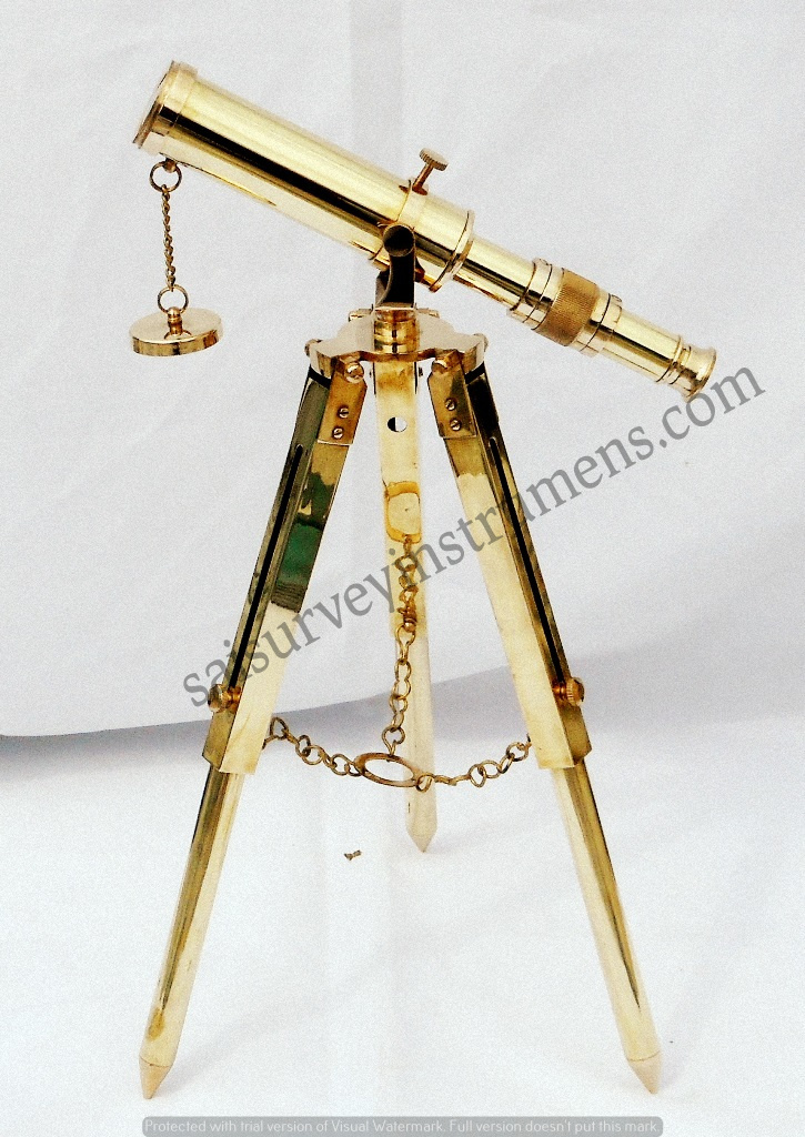 10 Inch Full Brass Telescope With Brass Stand View Angle: Straight