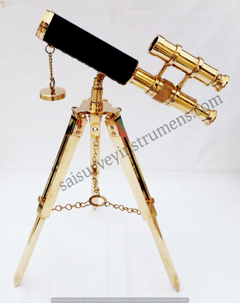 10 Inch Double Barrel Brass Telescope View Angle: Straight