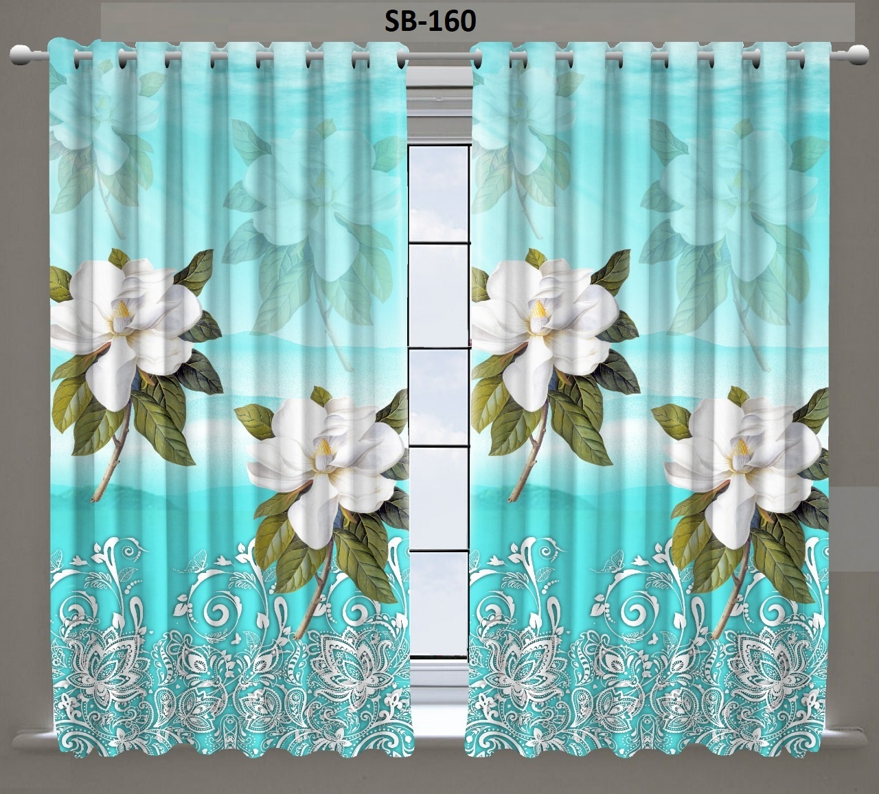 Blackout Digital Print Curtains - Polyester Material, Available In All Sizes , Multi-color Design