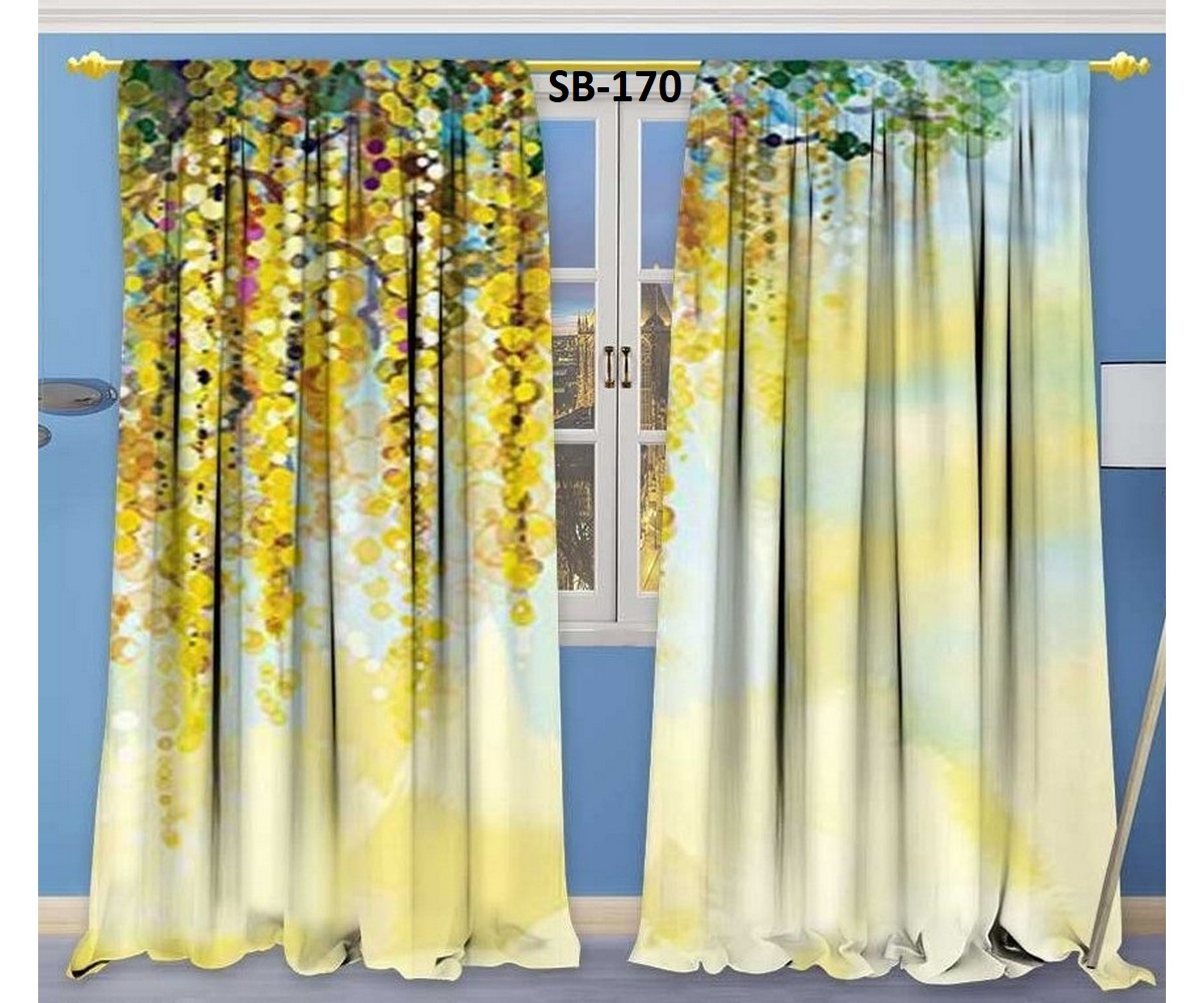 Blackout Digital Print Curtains - 48 Inch Width, All Sizes Available | Multi Polyester Fabric For Enhanced Privacy And Style