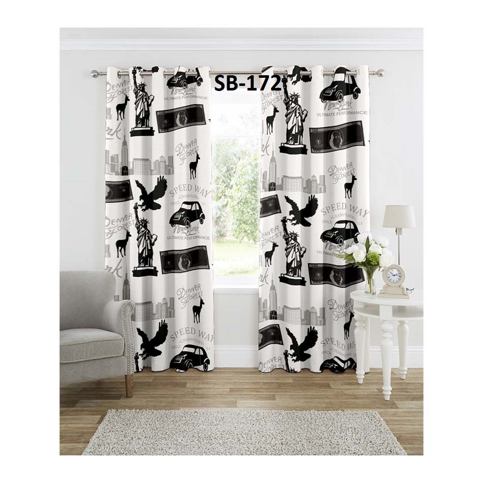 Blackout Digital Print Curtains - 48 Inch Width, All Sizes Available | Multi Polyester Fabric For Enhanced Privacy And Style