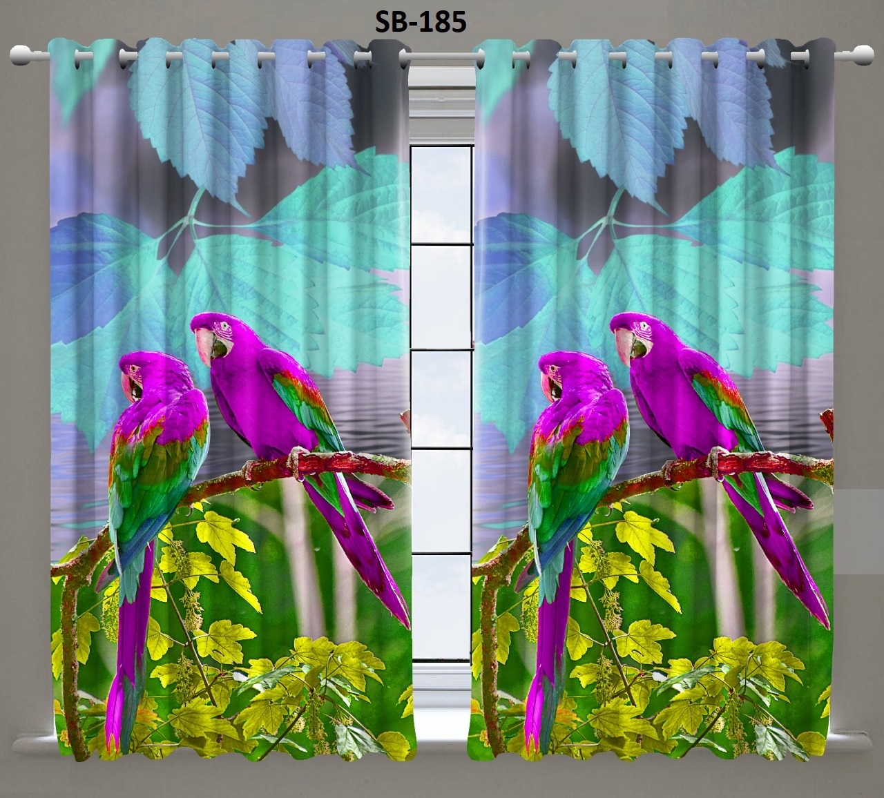 Blackout Digital Print Curtains - Polyester Material, 48 Inch Width, Multi-color Design | All Sizes Available, 240-450 Gsm