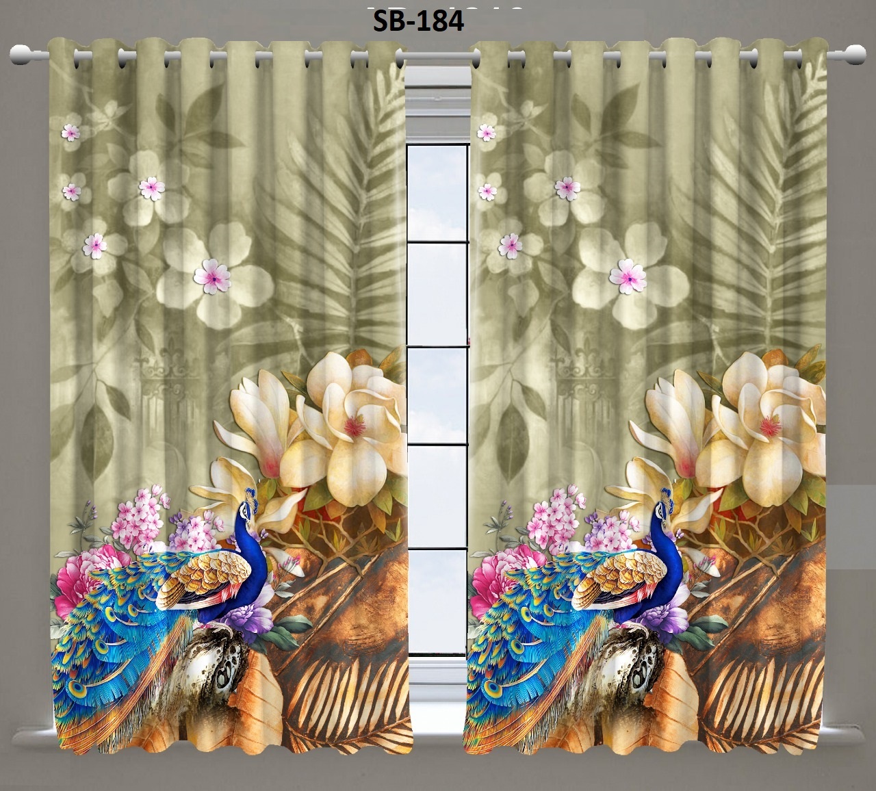 Blackout Digital Print Curtains - Polyester Material, 48 Inch Width, Multi-color Design | All Sizes Available, 240-450 Gsm