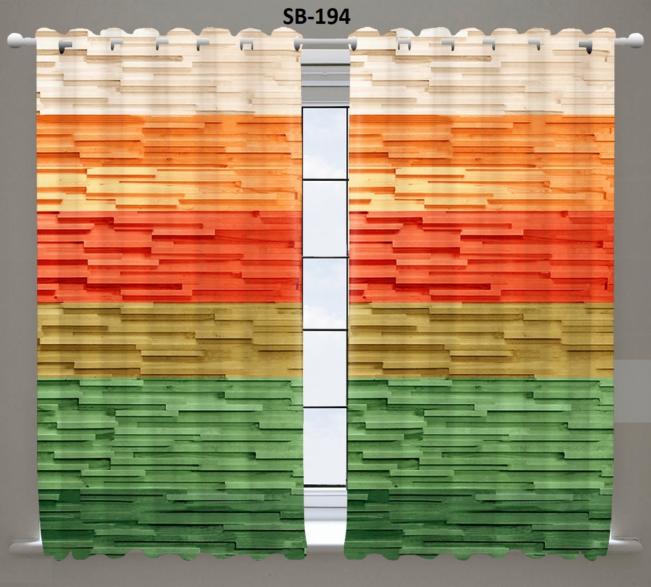 Blackout Digital Print Curtains - Polyester Material, 48 Inch Width , Available In Multi Colors, All Sizes.