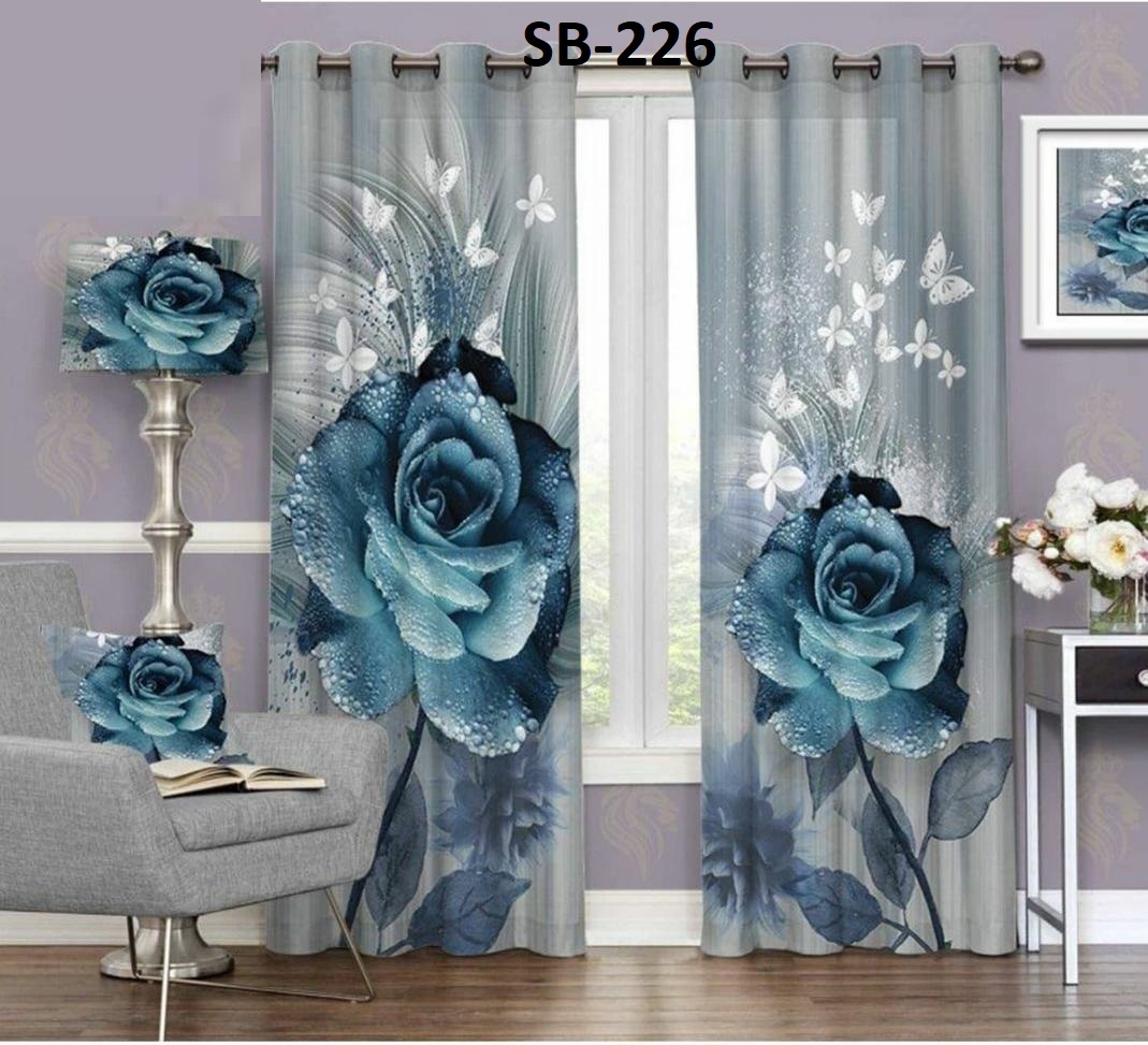Blackout Digital Print Curtains - Polyester, All Sizes Available | 48-inch Width, Multi-color संग्रহ