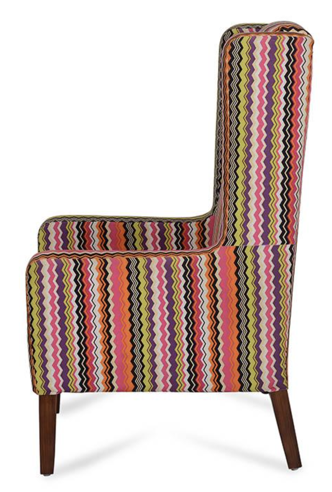 Handmade Multicolor Wooden Wing Chair