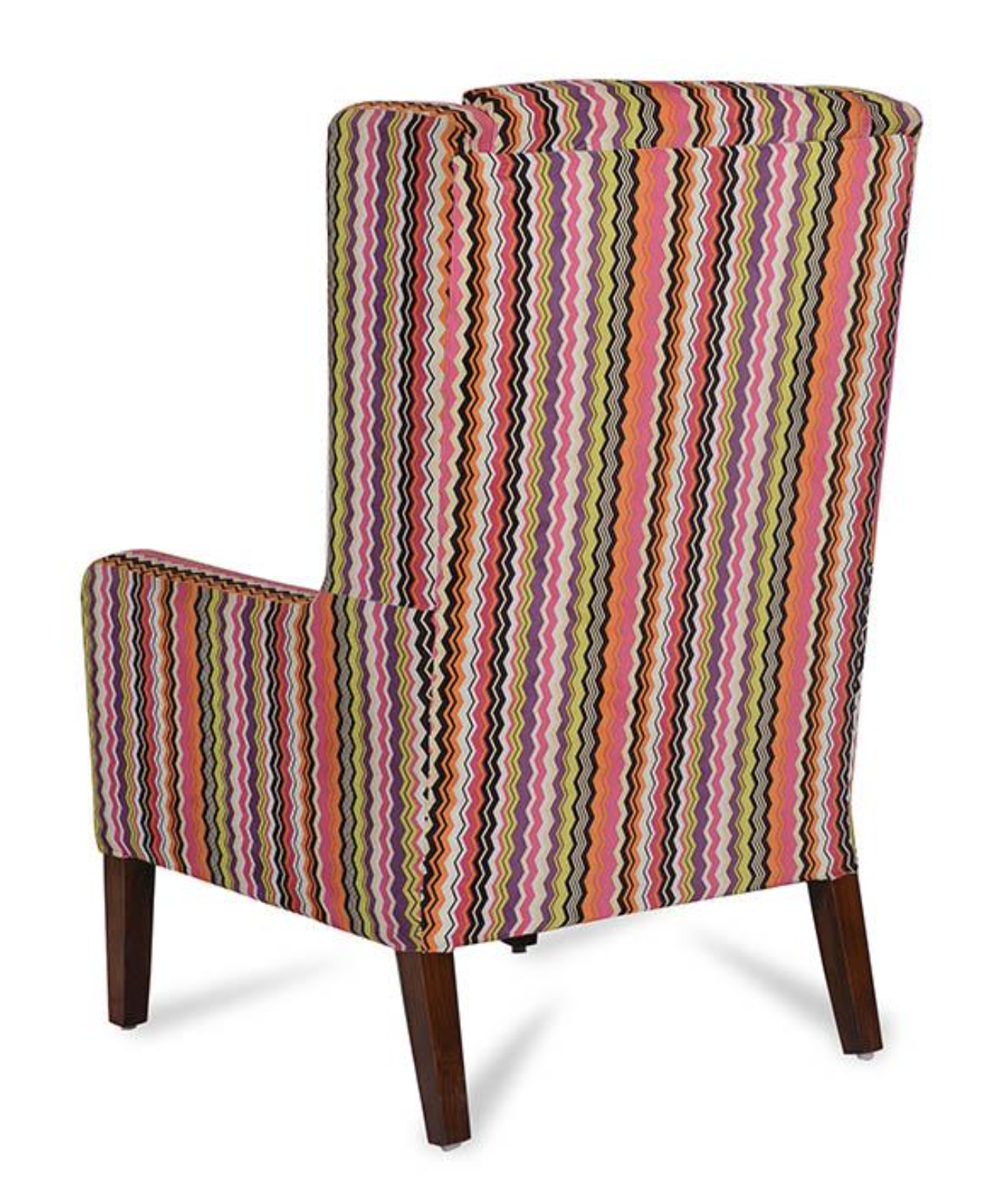 Handmade Multicolor Wooden Wing Chair