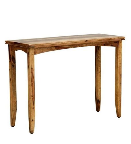 रस्टिक टीक फिनिश में कंसोल टेबल।