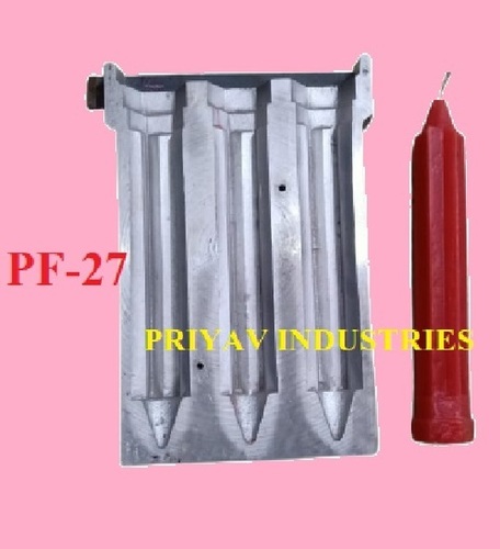 Star Candle Mold - Metal Die-Casting, 8" Length & Height, Silver Color, 3 Cavities