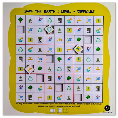 Multicolor Save The Earth Sudoku - Difficult Level