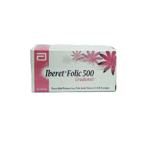 IBERET FOLIC 500 GRADUMET 30 TABLETS