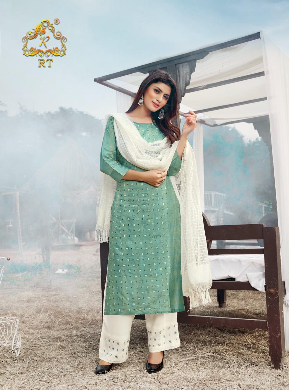 Dry Cleaning Vasant By Rijiya Trends Viscose Weaving Jari Lining Kurtis Catalogue