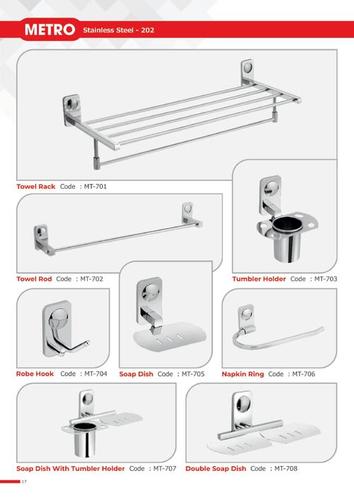 Metro Bath Set - Stainless Steel SS 202 Grade | Best Quality, Durable Design