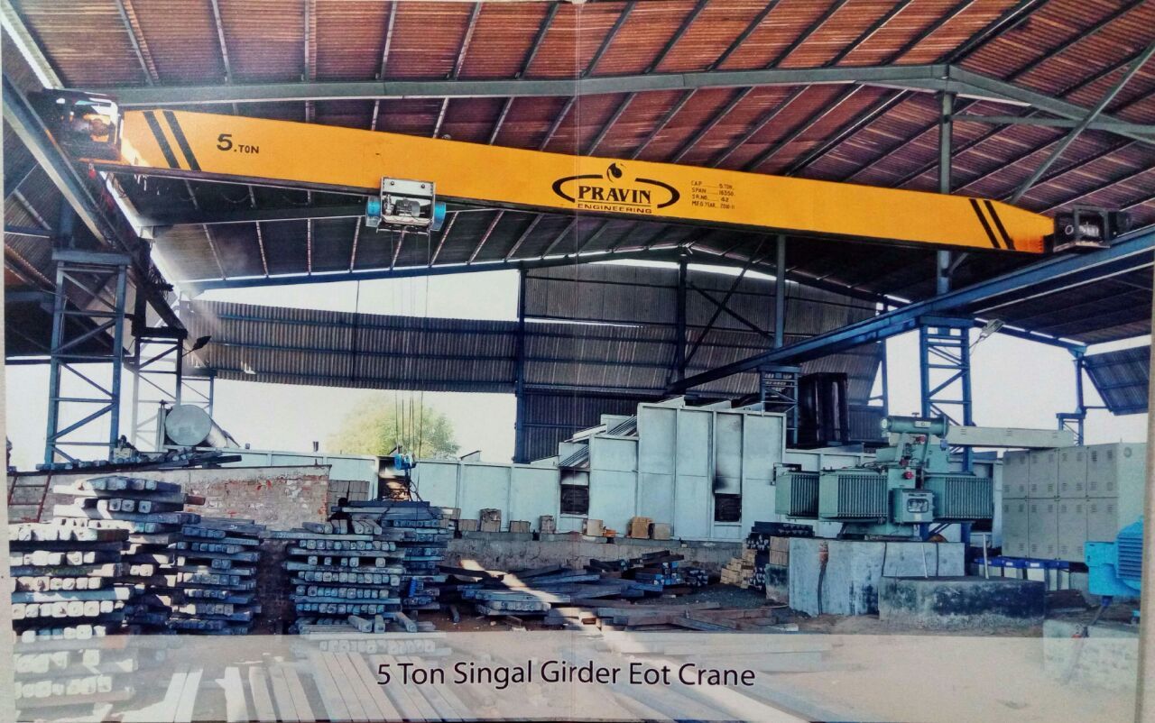 Single Girder E.o.t. Crane - 10 Metric Ton Capacity, 12m Length, 3m/s Lifting Speed | Remote Control Operation, Yellow Finish, Durable Ms Material