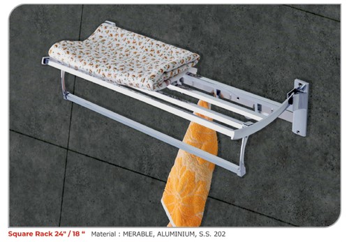 Stainless Steel Square Towal Rack 24"/18" Ss (202)
