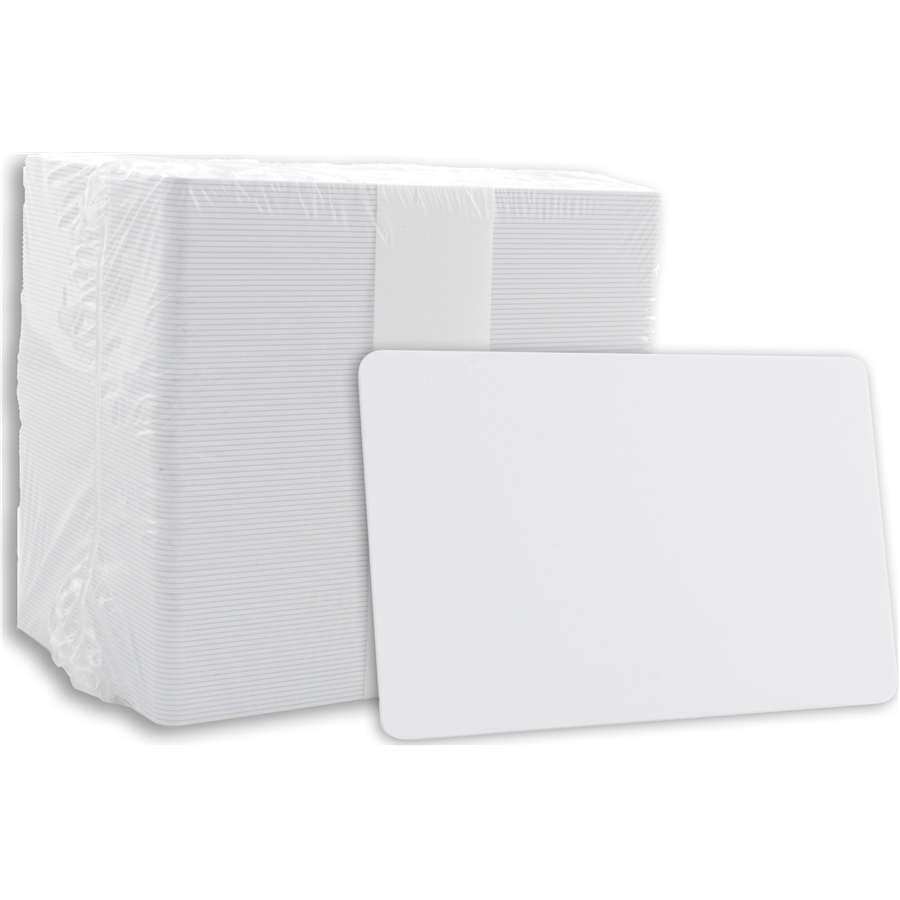 Pvc White Cards - Pvc, 85x54mm, Glossy White Finish | Water Resistant, Lamination, Rectangle Shape, Available In Economy, Standard, Premium Types