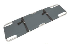 Folding Stretcher - Aluminum, 2000 (L) x 550 (W) , 150 kg Carrying Capacity, Silver Color, Washable Cloth, Safety Strips, Foldable Design