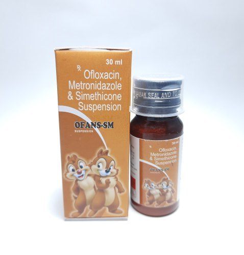 Ofloxacin, Metronidazole, Simethicone Suspension - 50mg, 120mg, 10mg | Effective Antibacterial And Anti-flatulent Combination