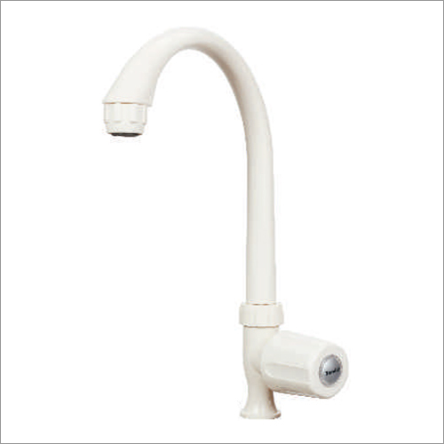 Pvc Dyton White Ptmt Single Way Swan Neck Tap - Size: Standard