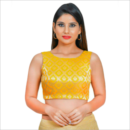 एनी कलर लेडीज़ ब्रोकेड स्लीवलेस ब्लाउज़