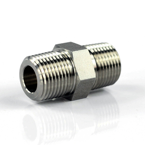 Ms Hex Nipple - Mild Steel, Variant Sizes In Mm, Silver Color, Galvanized Surface Treatment | Ideal For Machining With 1 Ton/day Capacity