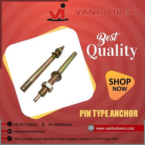 Pin Type Anchor Fasteners - High-Strength Alloy Steel Material, 10mm Diameter for Superior Load Bearing