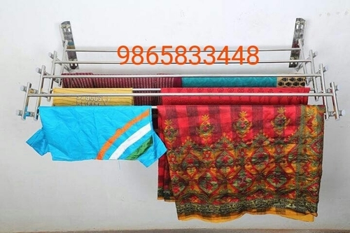 पोलाची में सिल्वर वॉल माउंटिंग फैंसी क्लॉथ ड्राईिंग हैंगर