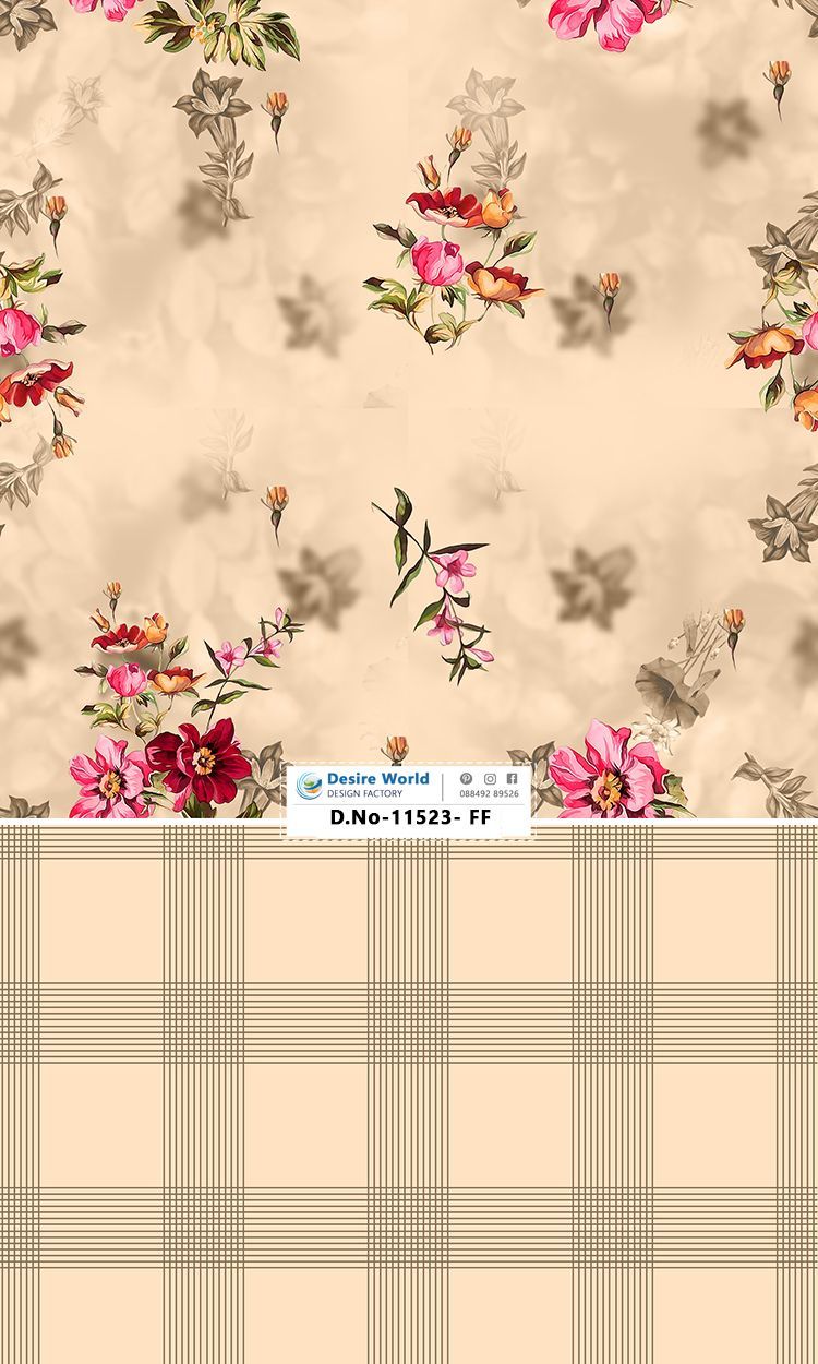 Zuric Digital Print Fabric - 220 Gsm, 58 Inch Width | Multi-color Polyester, Four Way Lycra Texture, Printed Design