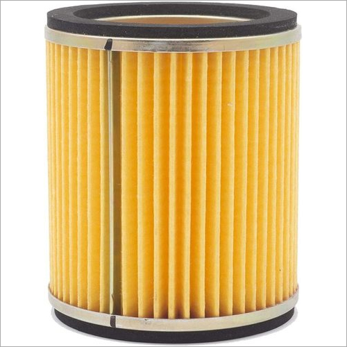 HERO SUPER SPLENDOR AIR FILTER - Paper and Metal Caps, Cylindrical Shape, Yellow, 70-80 Grams Weight | Reusable for Optimal Performance