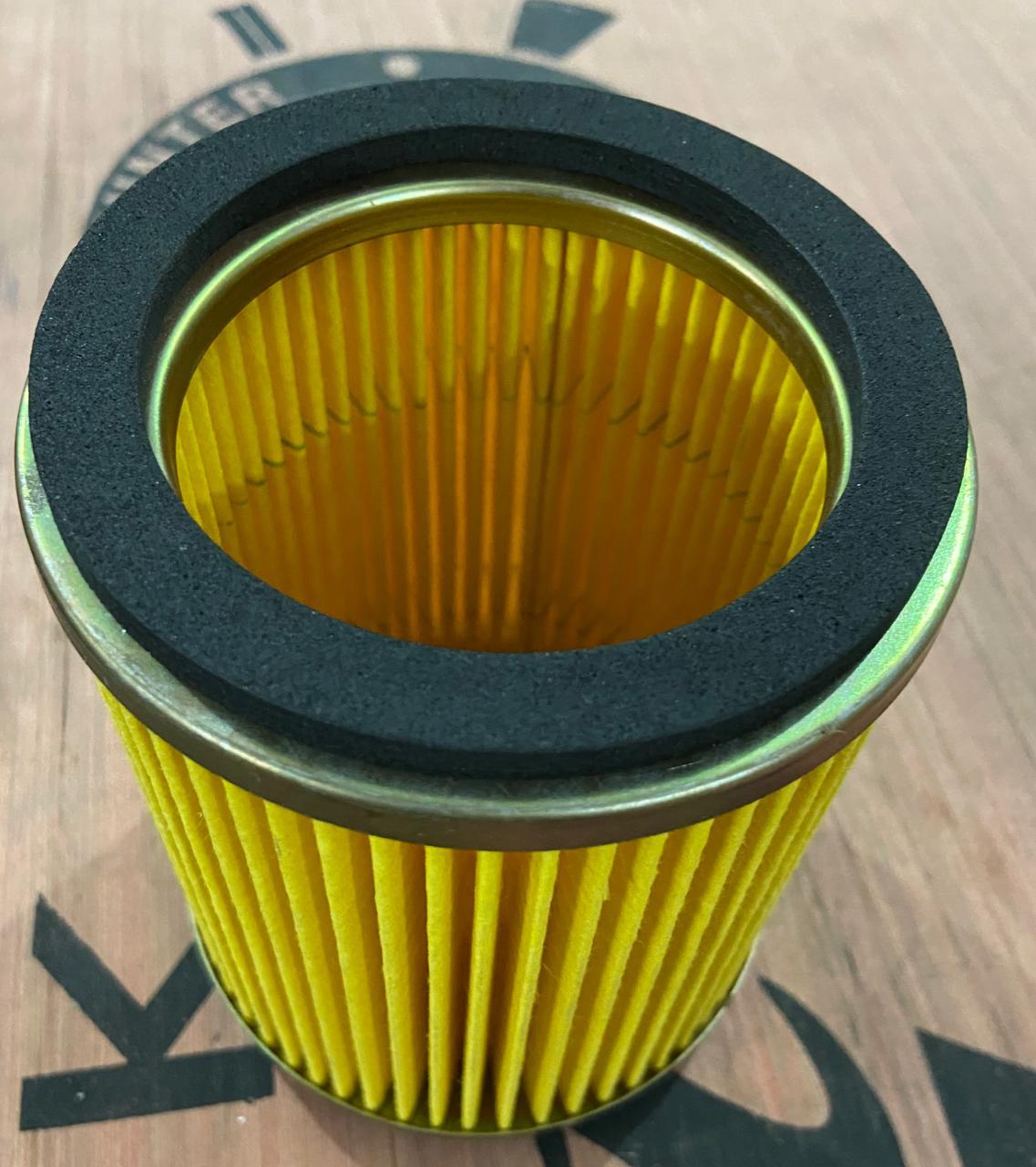 Hero Super Splendor Air Filter - Paper And Metal Caps, Cylindrical Shape, Yellow, 70-80 Grams Weight | Reusable For Optimal Performance