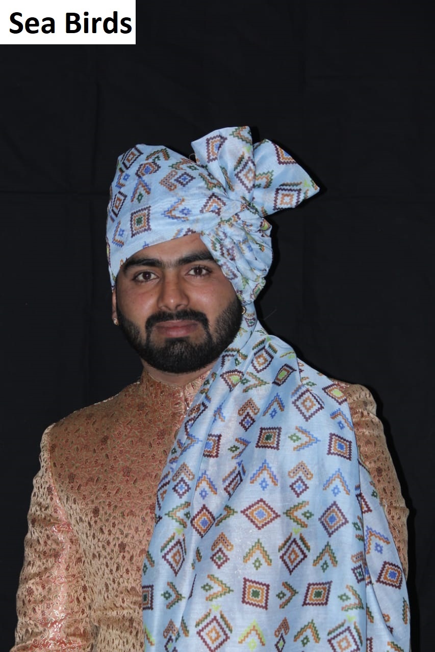 Digital Print Safa - Chanderi Fabric, 30 Inch Width , Multi-color Print Design, Custom Sizes Available