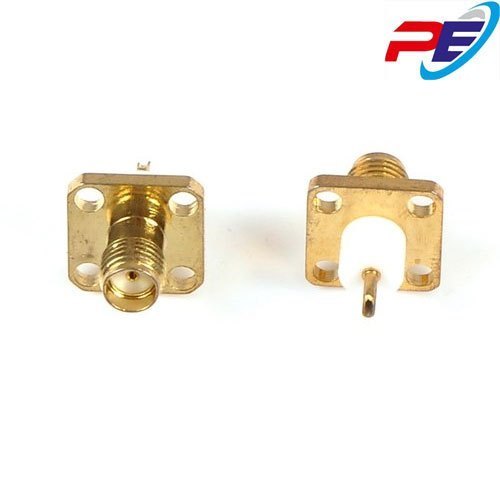 Sma Square Panel Connector - Color: Golden