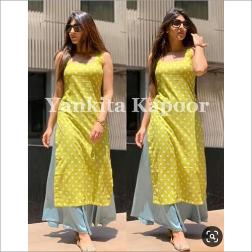 Ladies Rayon Kurti With Palazzo - Rayon Fabric, Casual Fit | Suitable for All Seasons: Summer, Rainy, Spring, Winter, Washable & Comfortable Design