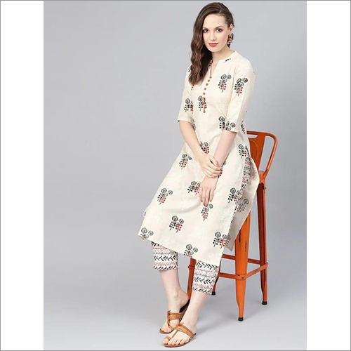 Ladies Rayon Printed Kurti With Pant - Soft Rayon Fabric, Casual Wear For All Seasons | Washable, Perfect For Rainy, Spring, Summer, Winter