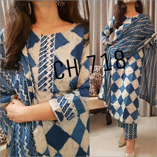 Washable Ladies Cotton Kurti With Pant And Dupatta