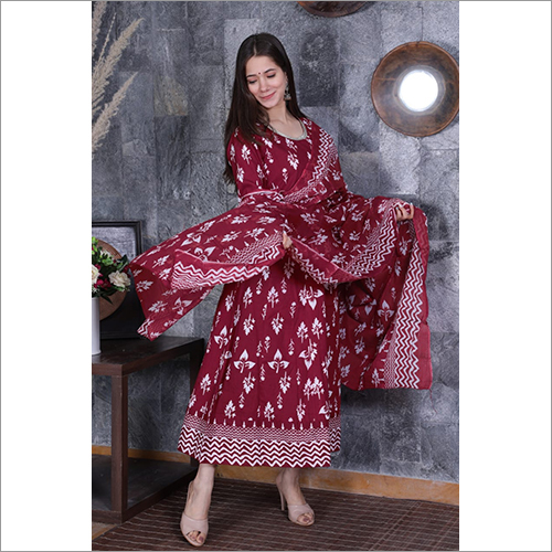Washable Ladies Cotton Kurti With Pant And Dupatta