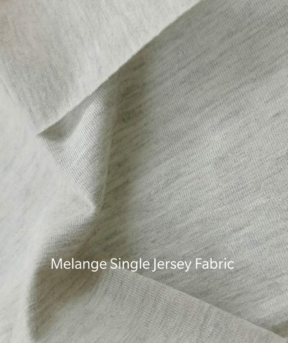 Melange Single Jersey Fabric - PC 55% Cotton 45% Polyester, 42" Tubular Width | Exceptionally Soft, Quick Dry, Durable, Customizable for T-Shirts and Activewear