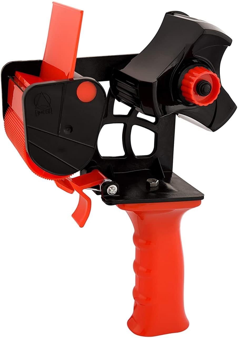 Handheld Tape Dispenser - Metal & High Impact Plastic, 200x100x50 Mm , Red Color, 48mm Tape Width, Retractable Blade For Efficient Sealing