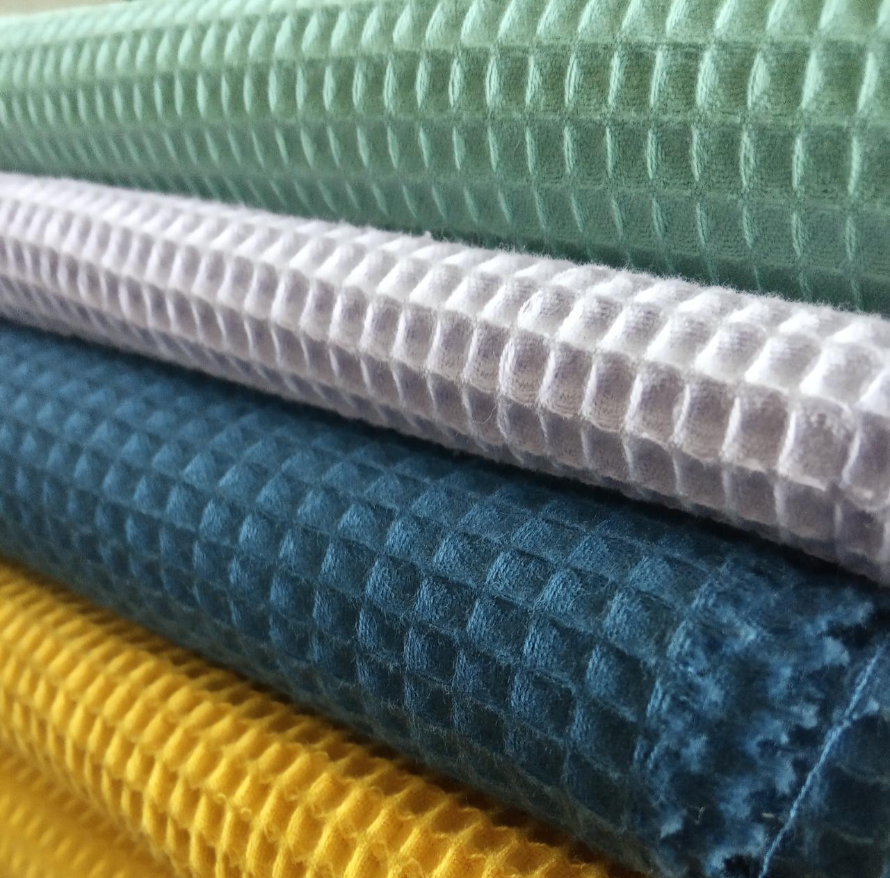 Waffle Fabric - Cotton Material, Customized Color Options | Washable, Ideal For Towels And Bathrobes