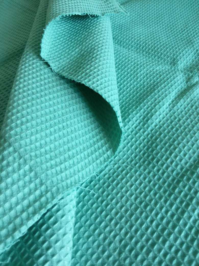Waffle Fabric - Cotton Material, Customized Color Options | Washable, Ideal For Towels And Bathrobes