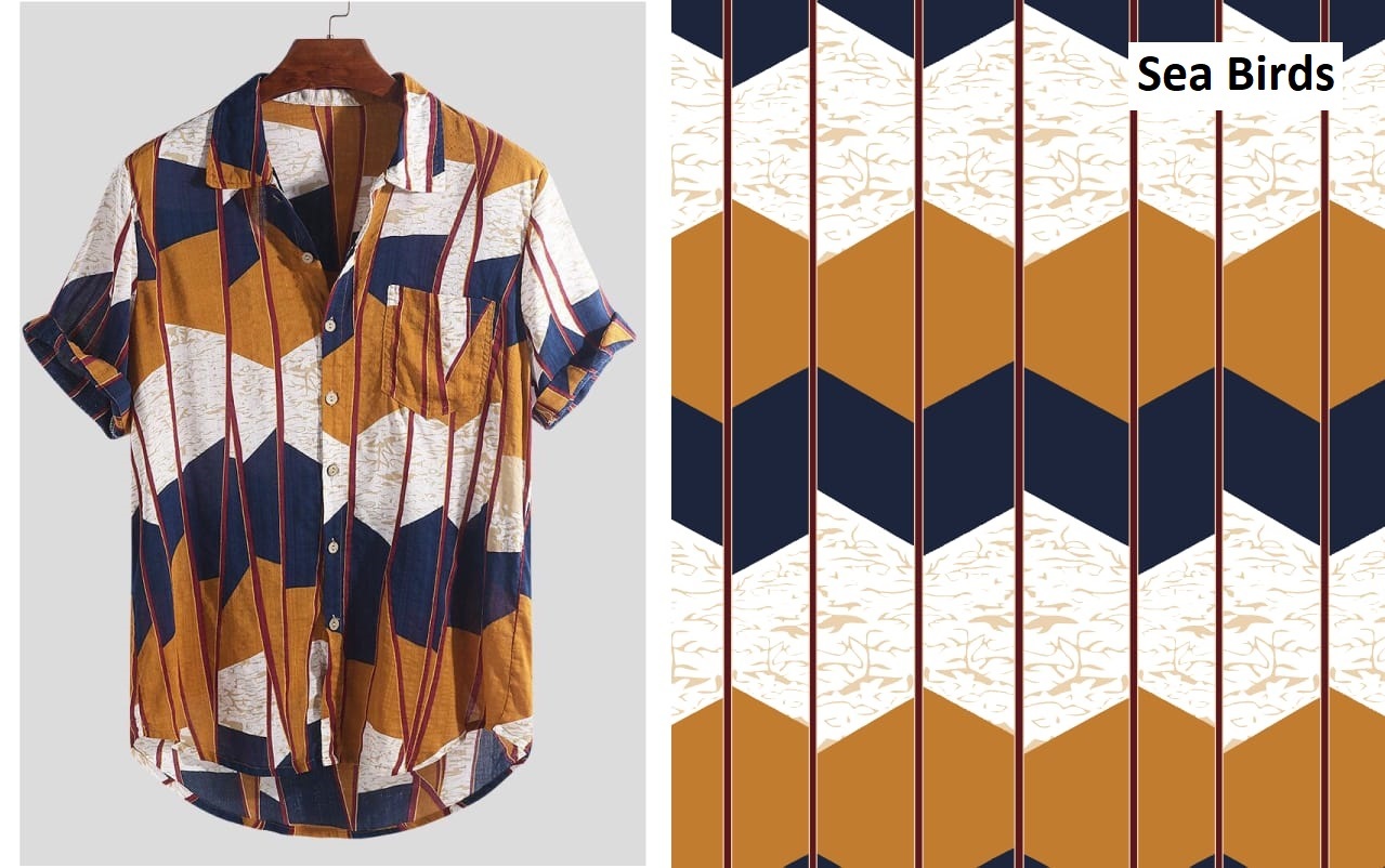 Dull Satin Shirting Fabric - Polyester Material, 58 Inch Width | Multi-color Digital Print, Ideal For Shirt Making