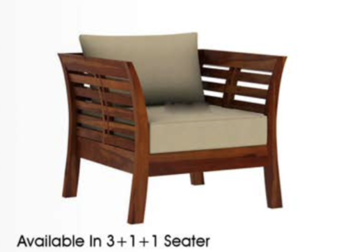 लकड़ी का सोफा सेट।