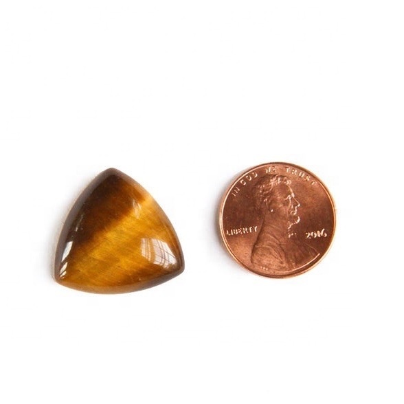 6mm Tiger Eye Trillion Cabochon Loose Gemstones Grade: Aaa