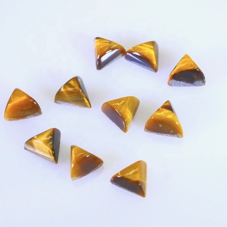 9mm Tiger Eye Trillion Cabochon Loose Gemstones Grade: Aaa