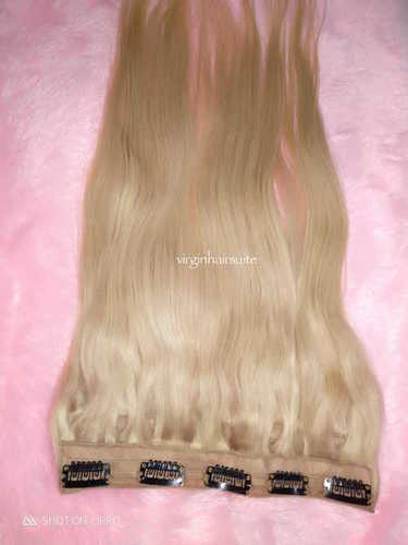 Blonde Clip In 613 Hair Extension