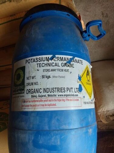 Potassium Permanganate - Industrial Grade Powder, 2.7 g/cm3 Density, Odorless, Decomposes in Alcohol and Organic Solvents, Chameleon Mineral