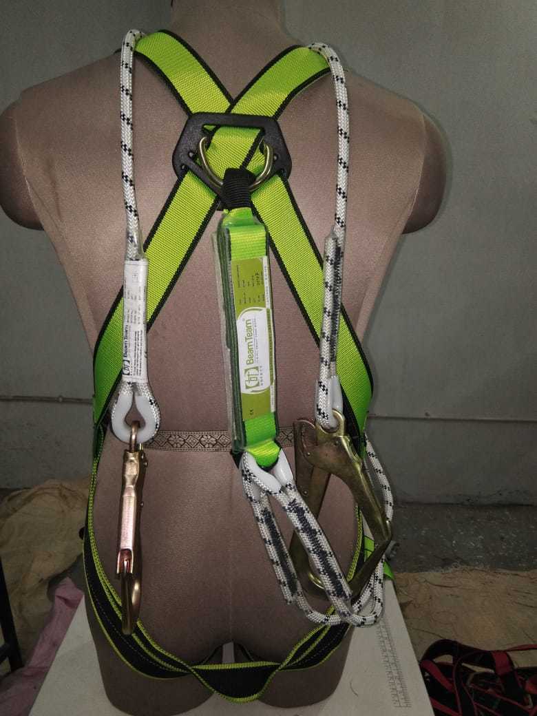 Full Body Harness - Polyester, One Size, Green | Ce Certified, Adjustable Straps, 140 Kg Load Capacity, 1.5 Kg Weight