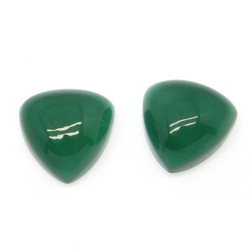 11mm Green Onyx Trillion Cabochon Loose Gemstones Grade: Aaa