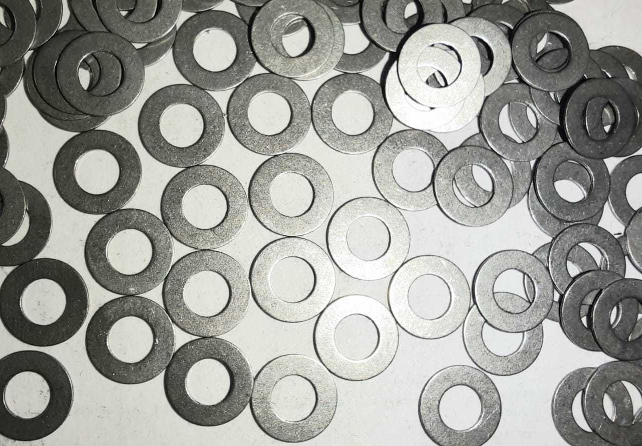 Plain Washer - Steel, 3x6x0.3 Mm | Circular Shape, Barrel Surface Treatment