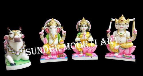 Water Resistance Marble Shiva Family Statue